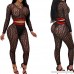 Womens Sexy Mesh See Through 2 Pieces Outfits Jumpsuits Crop Tops Mesh Long Pants Sets Black2 B07DR9MHN5